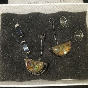 Half moon abalone earrings. Nwot.